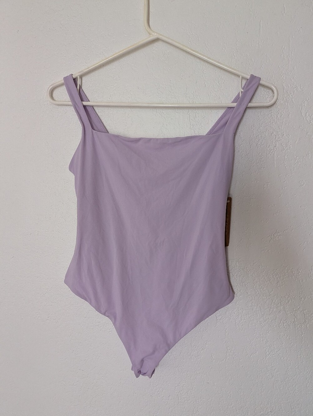 SKIMS Womens Fits Everybody Square Neck Thong Bodysuit M Light Purple